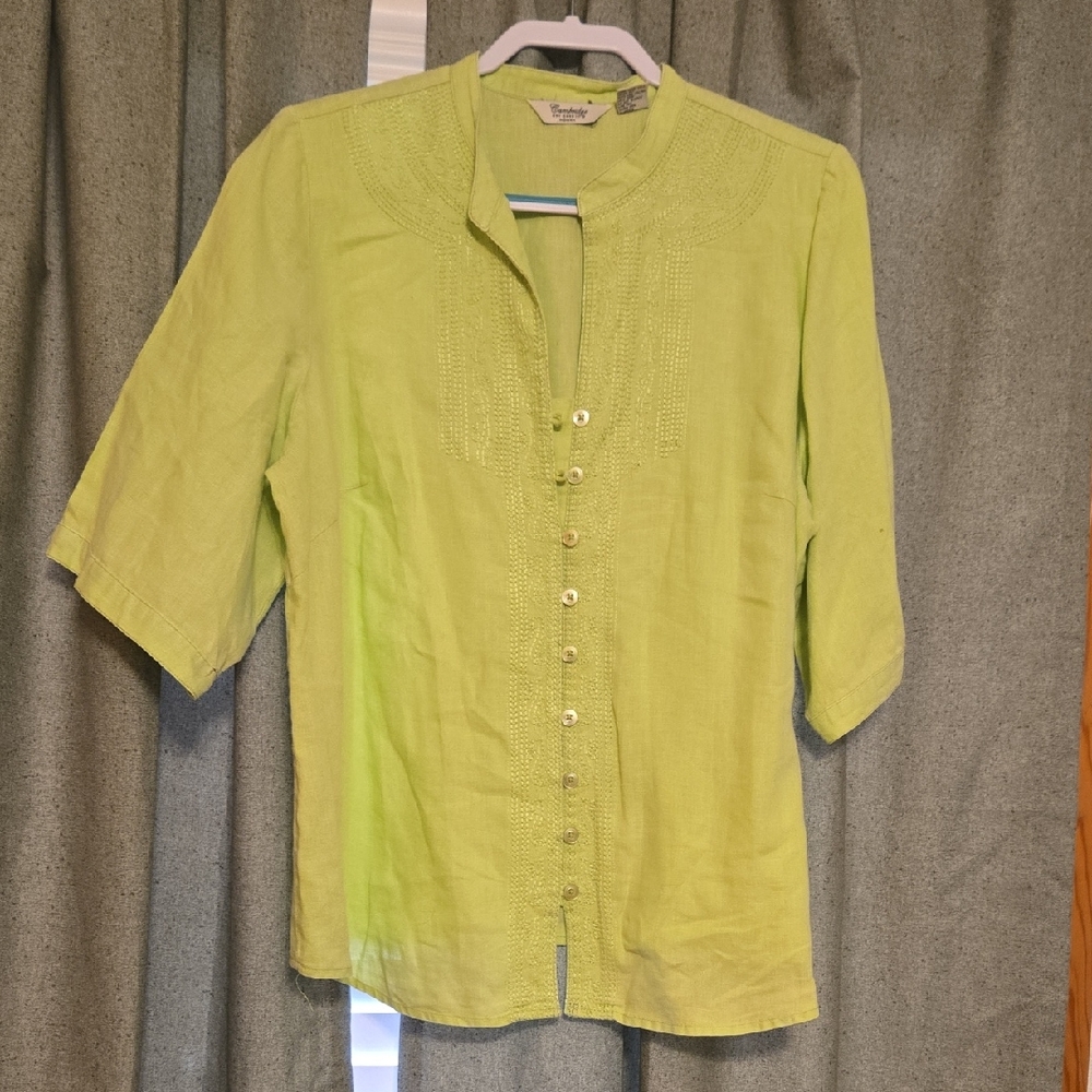 Cambridge Dry Goods Lime Green Blouse